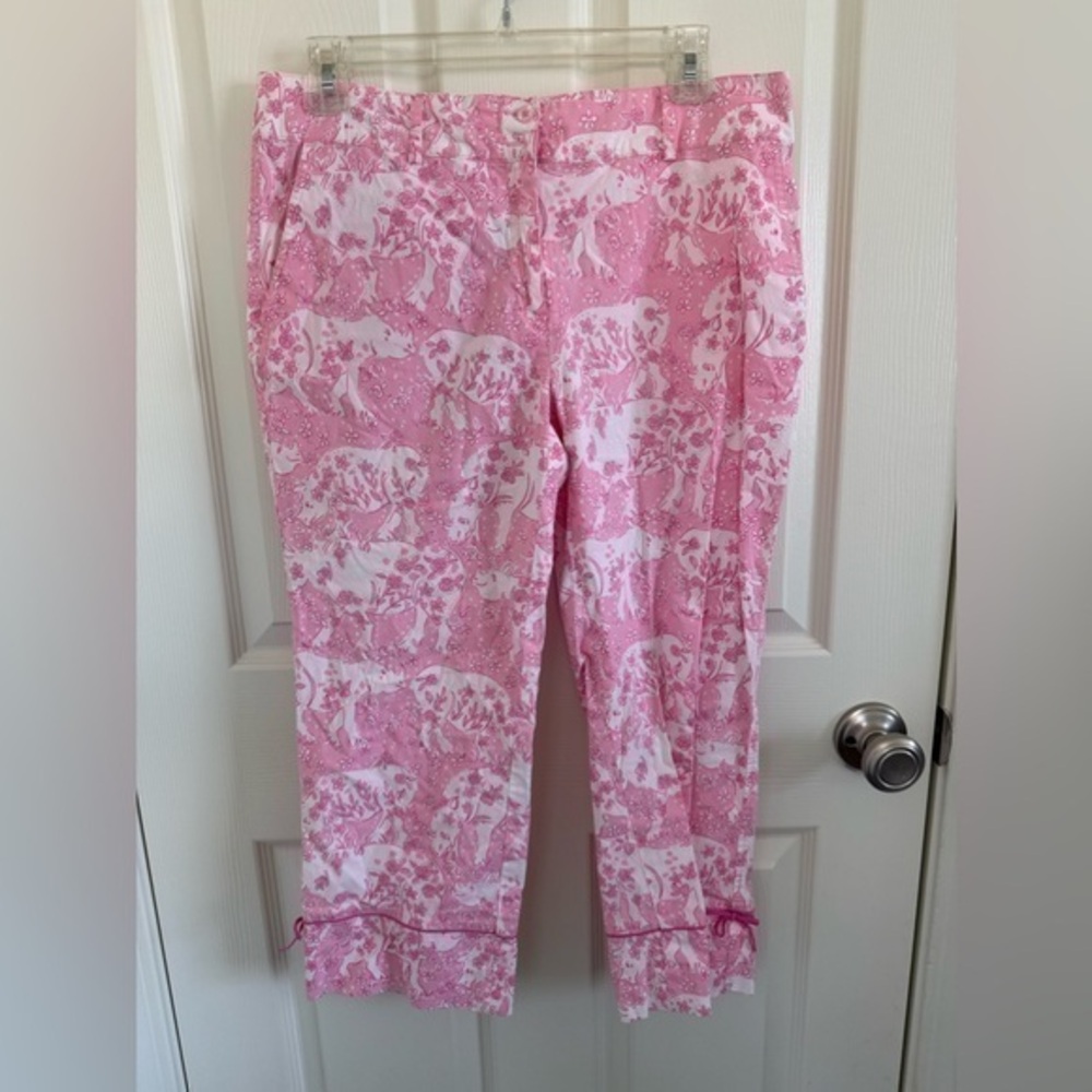 Lilly Pulitzer Pink Rhino Capri Pants Size 8